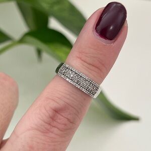 NEW Peoples Natural Diamond & Sterling Silver Band, Size 4.5